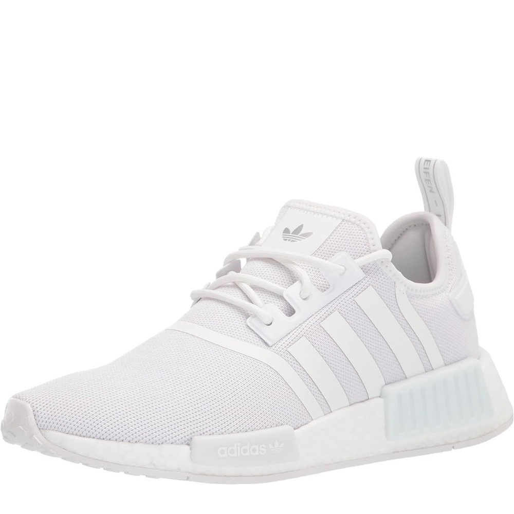 adidas Women's NMD_r1 Sneaker, White/White/Silver Metallic, 9